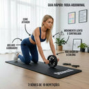 Kit Treino Colchonete + Corda de Pular + Roda Abdominal